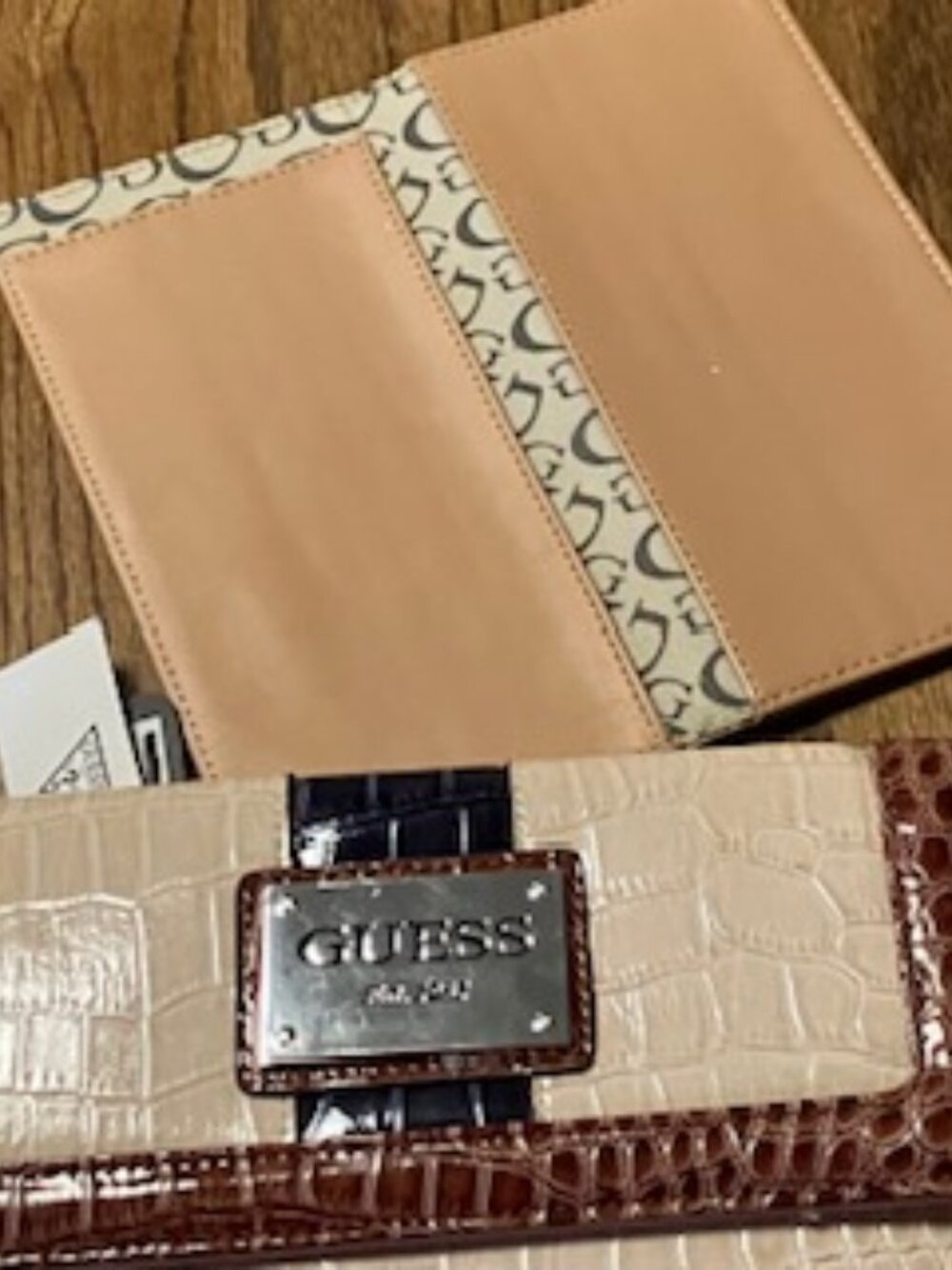 NWT Guess Multi-Logo Wallet *See Pics Damage*